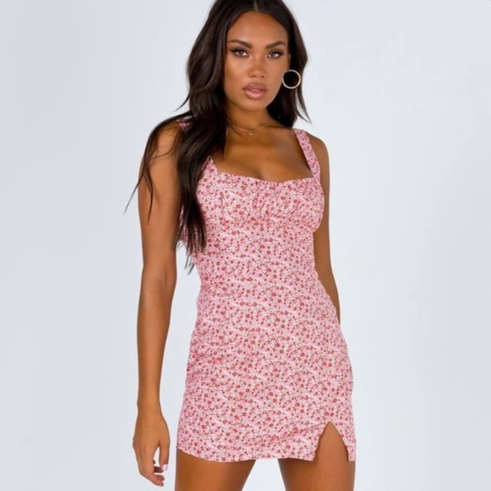 PRINCESS POLLY Ambrose Mini Dress Pink Floral size 6